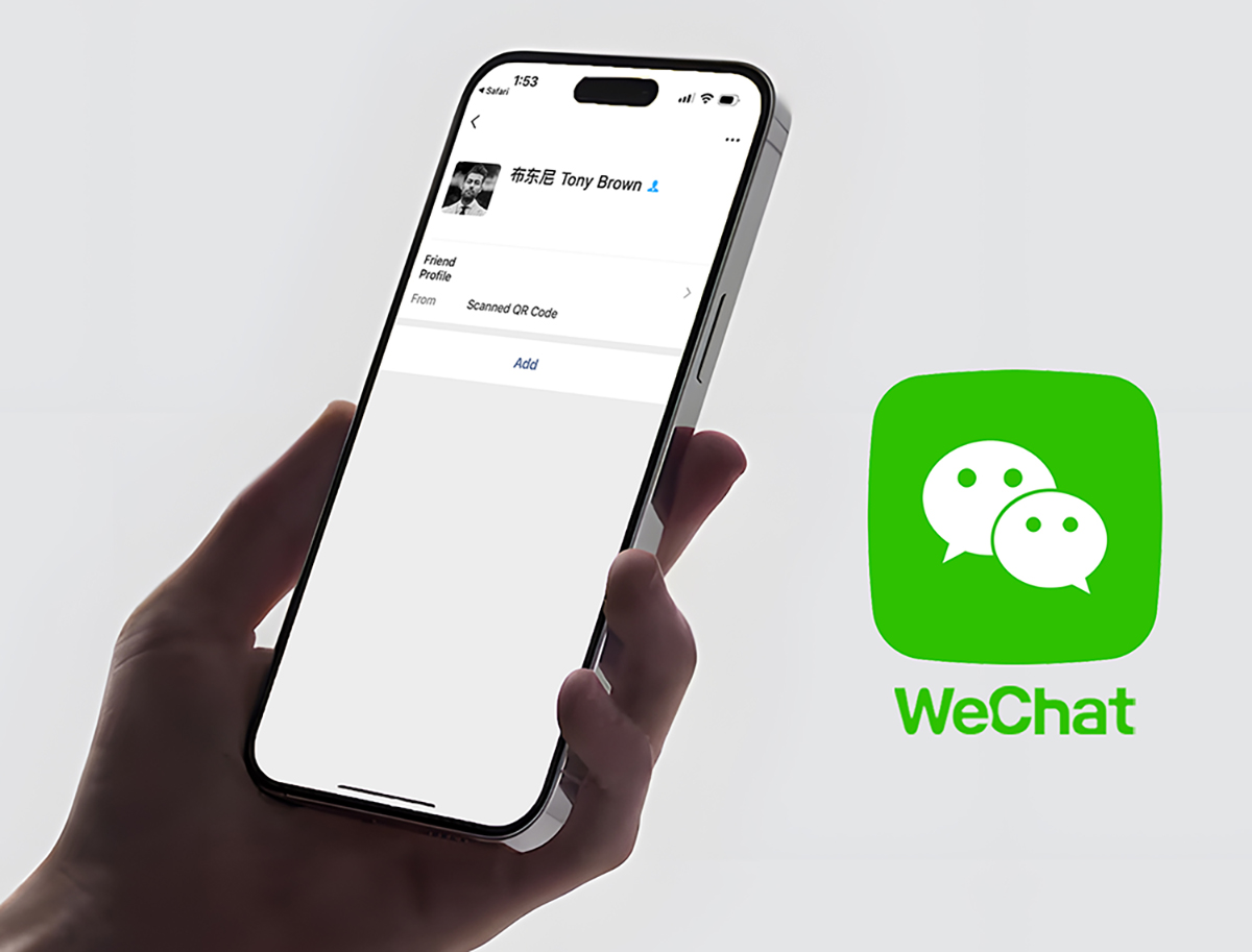 hand holding wechat